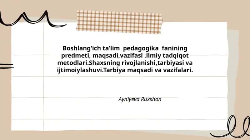 Boshlangʻich taʼlim pedagogikasi