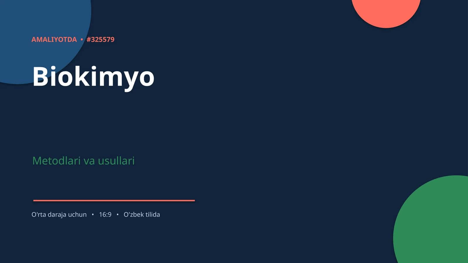 Biokimyo Metodlari va usullari