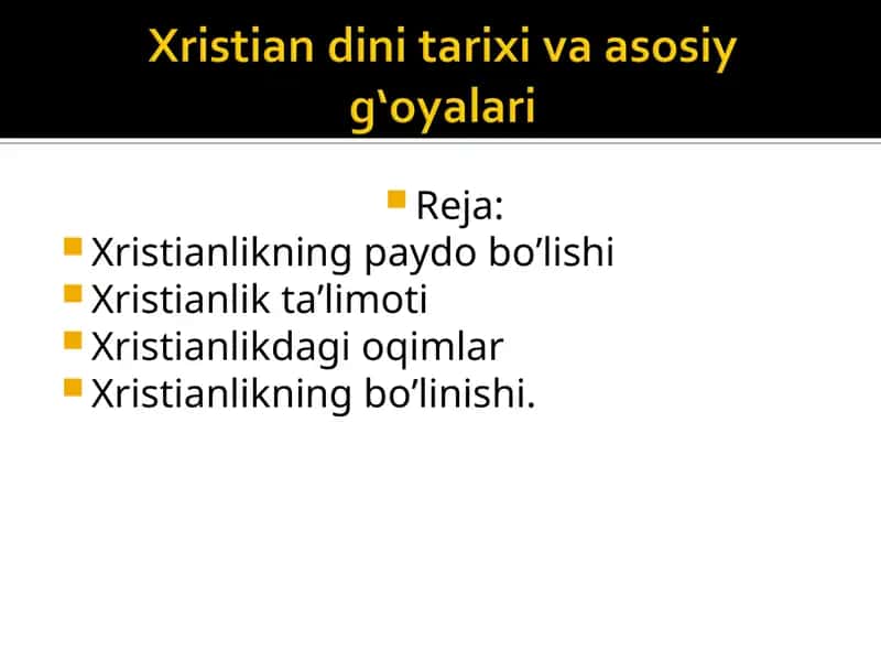 Xristianlikning paydo bo’lishi