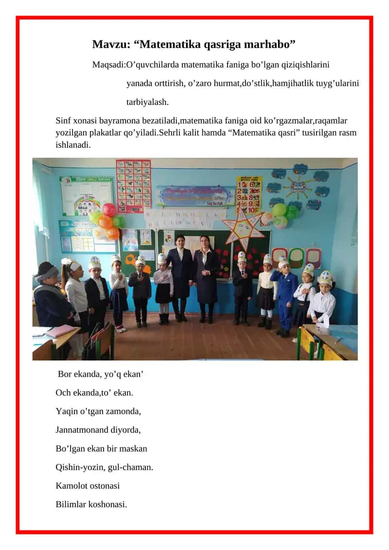 “Matematika qasriga marhabo”