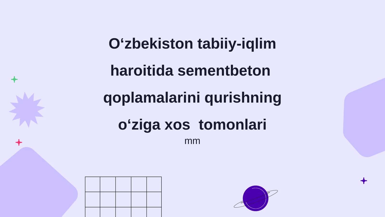 O‘zbekiston tabiiy-iqlim haroitida sementbeton qoplamalarini qurishning o‘ziga xos tomonlari