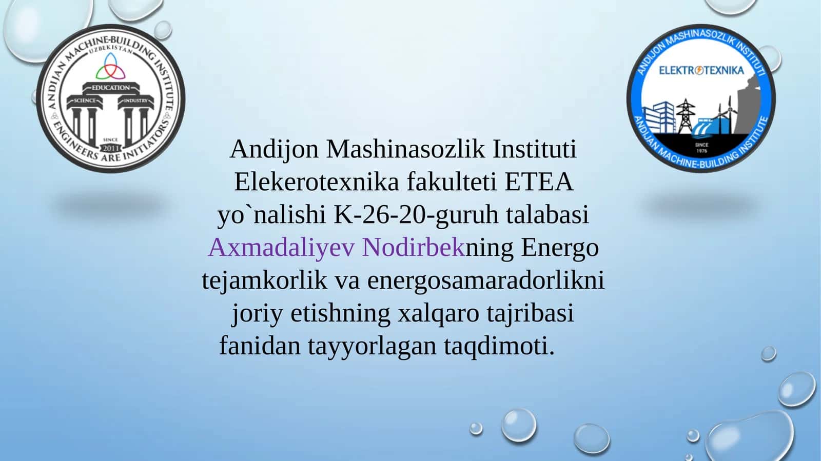 Energotejamkorlik va energosamaradorlikni joriy etishning xalqaro tajribasi