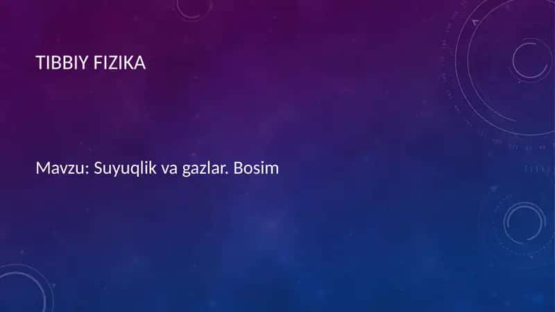 Suyuqlik va gazlar. Bosim