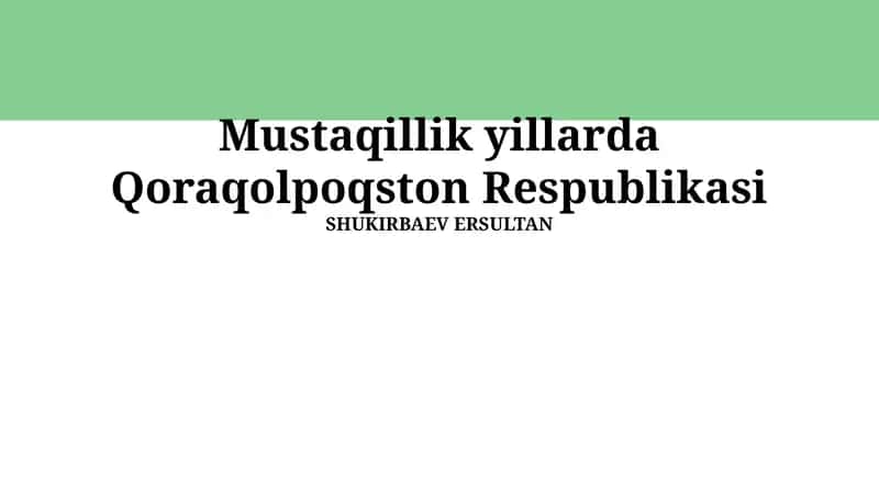Qoraqolpoqston Respublikasi