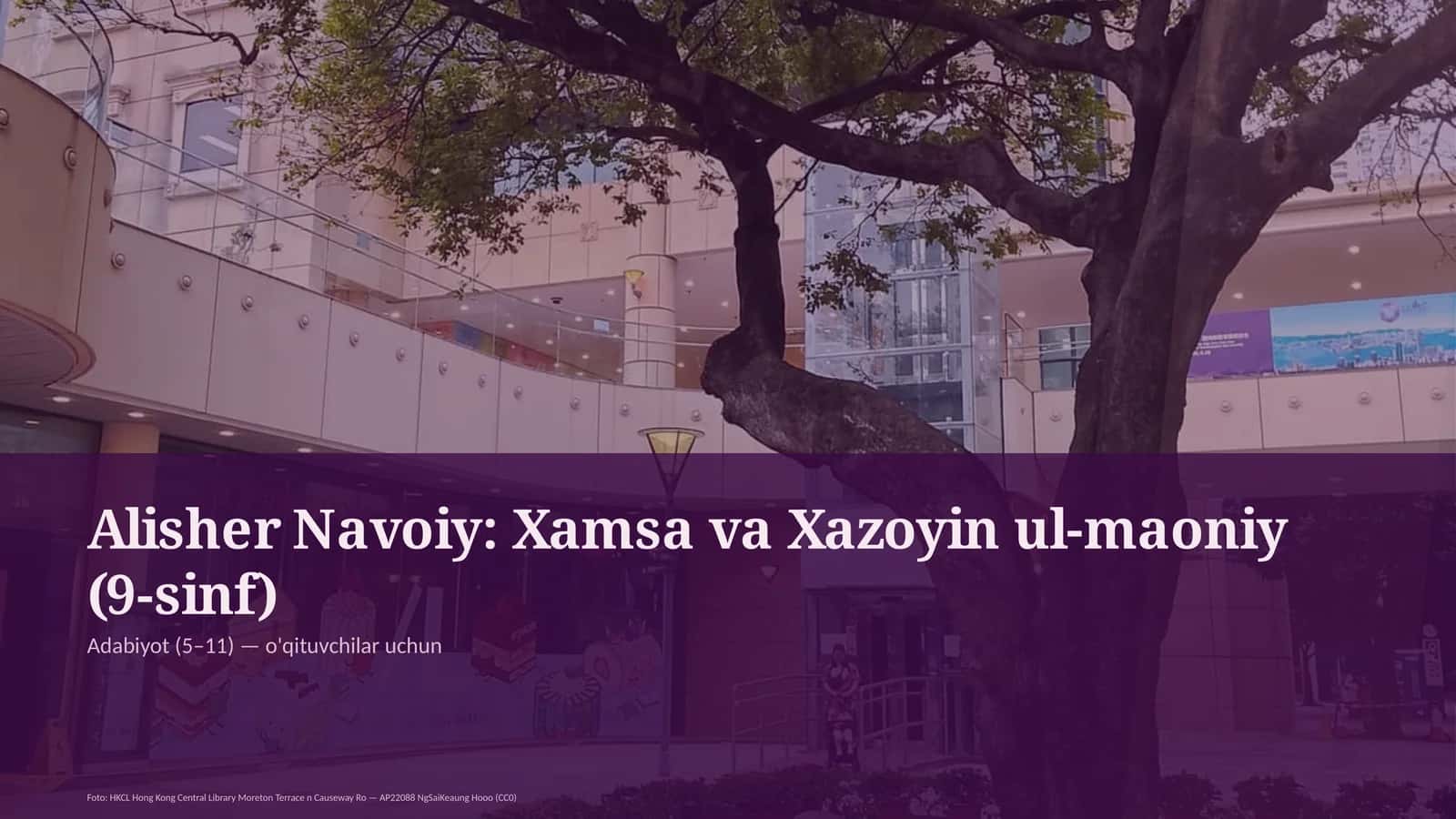 Alisher Navoiy: Xamsa va Xazoyin ul-maoniy (9-sinf)