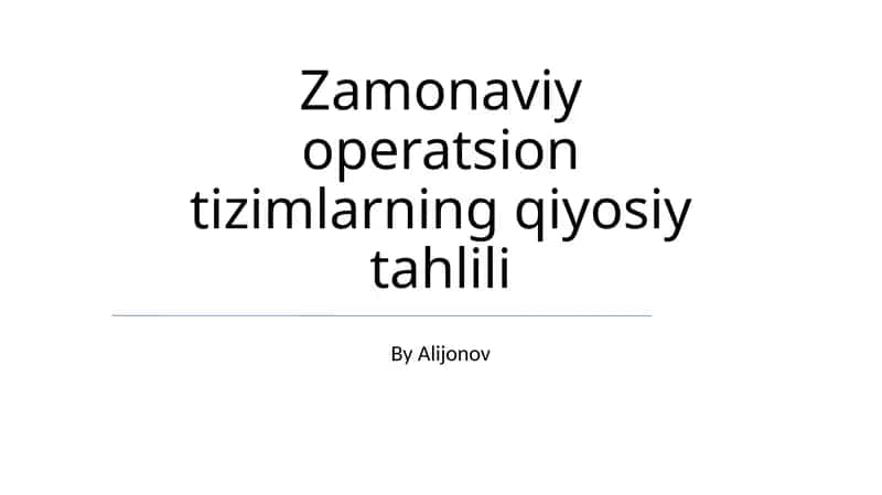 Fayl Tizimi Taqqoslash