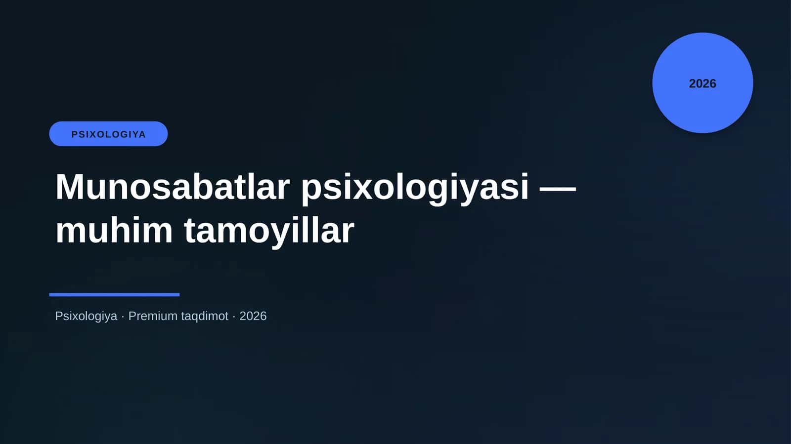 Munosabatlar psixologiyasi — muhim tamoyillar