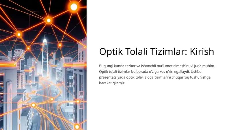 Optik Tolali Tizimlar: Kirish