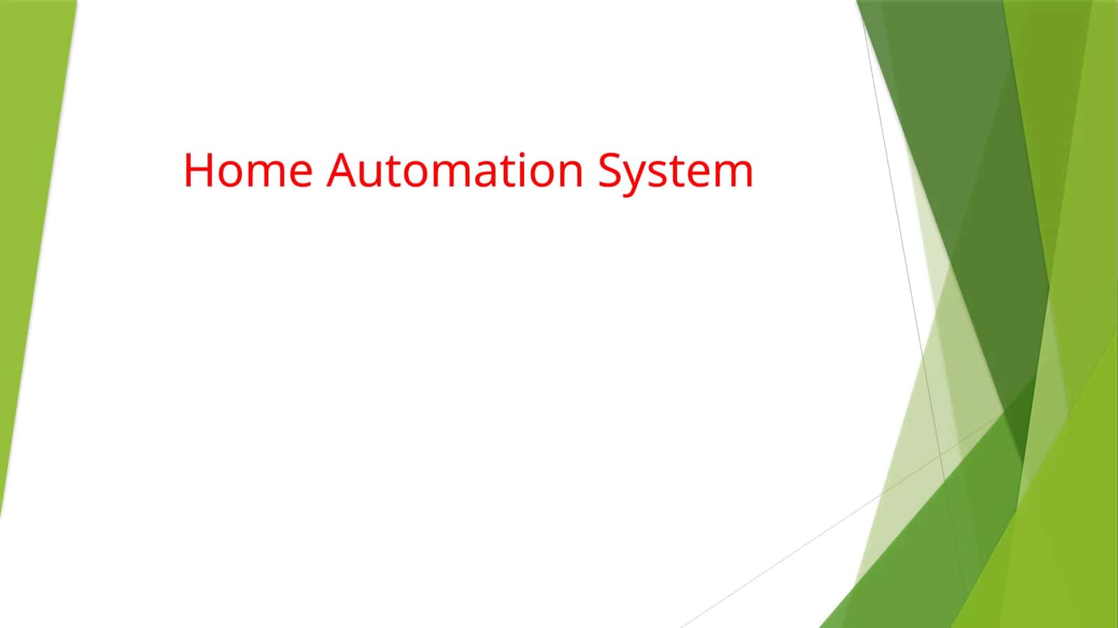 Uy Avtomatlashtirish Tizimi, Home Automation System