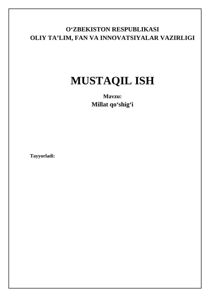 Millat qoʻshigʻi
