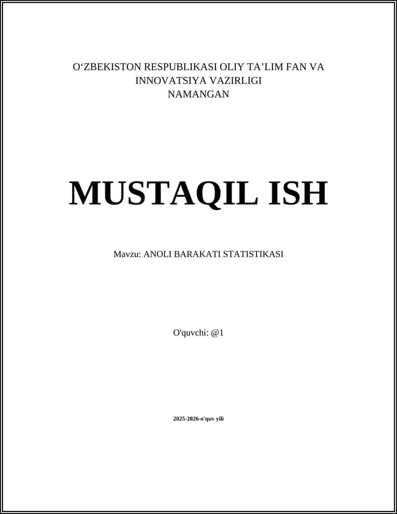 ANOLI BARAKATI STATISTIKASI