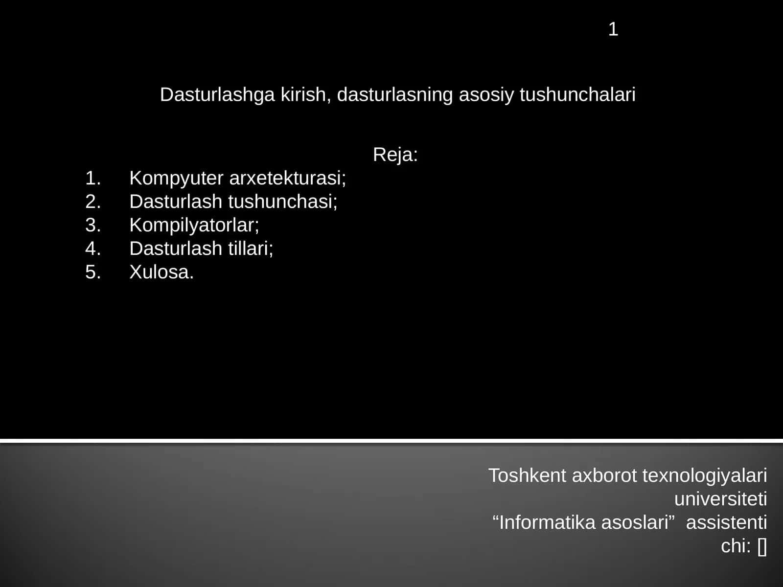 Informatika asoslari