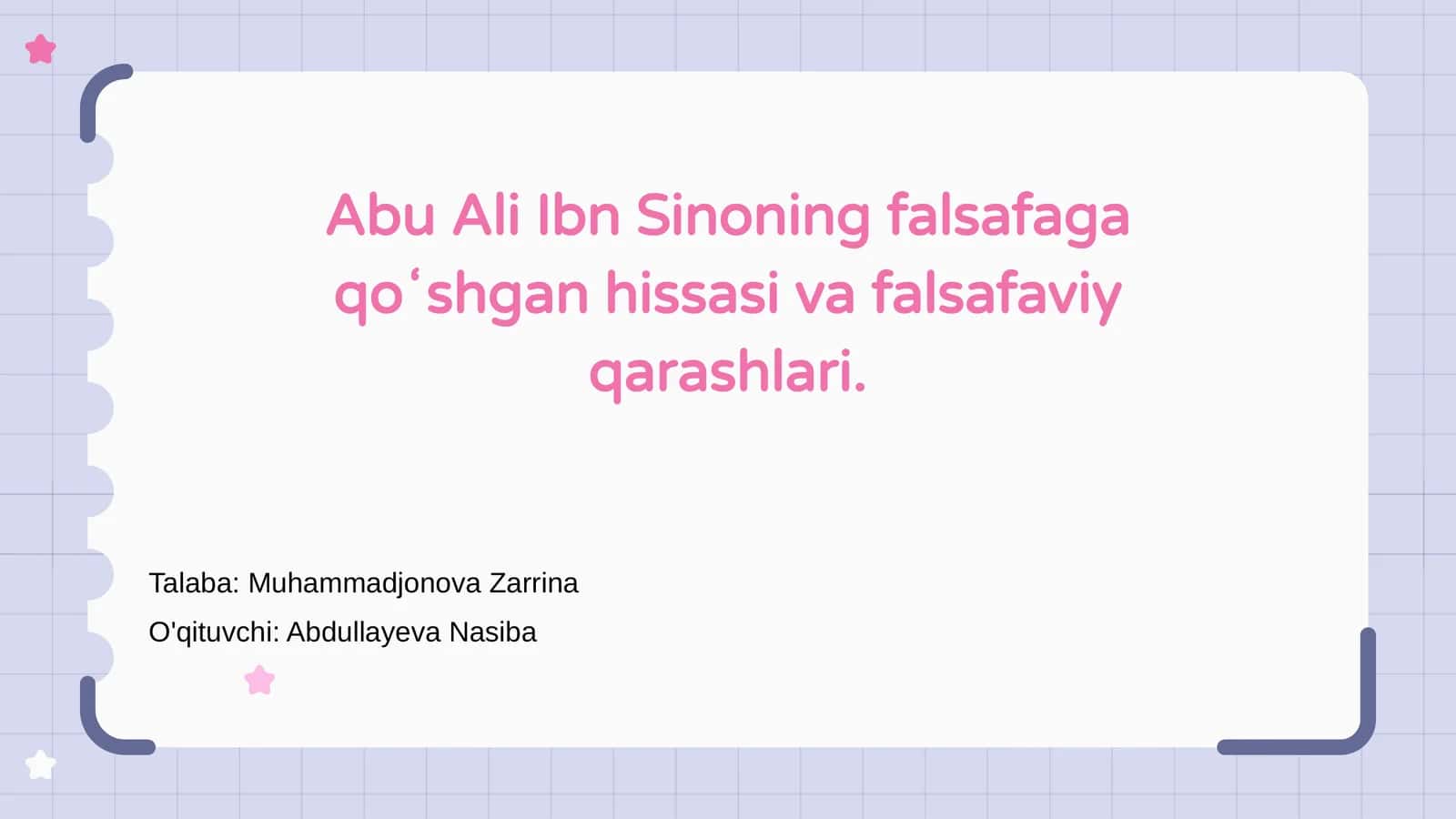 Abu Ali Ibn Sinoning falsafaga qoʻshgan hissasi va falsafaviy qarashlari