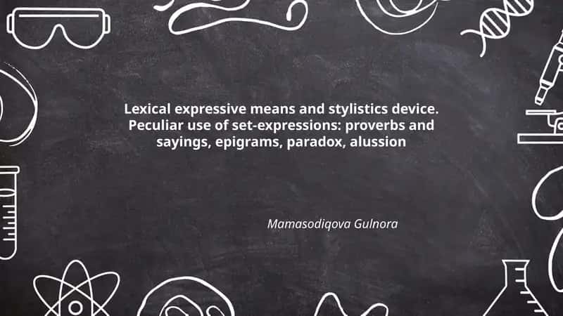 Lexical expressive means and stylistic device