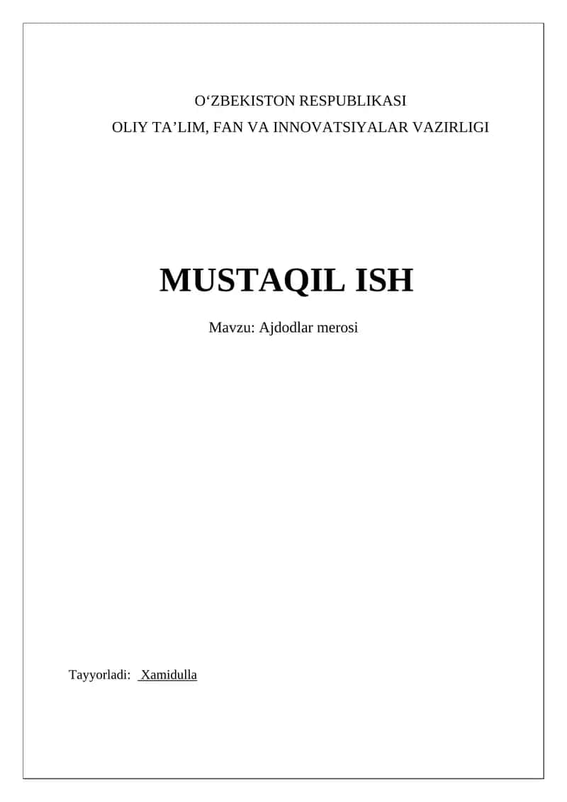 Ajdodlar merosi