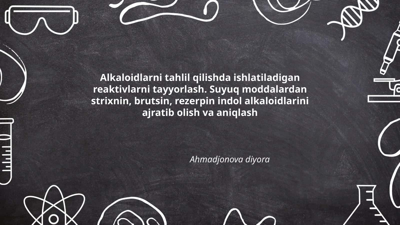 Alkaloidlarni tahlil qilishda ishlatiladigan reaktivlar