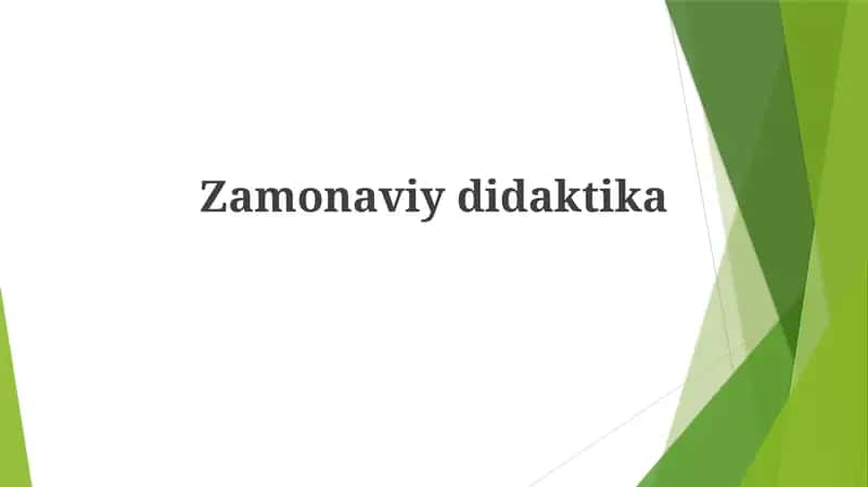 Zamonaviydidaktika