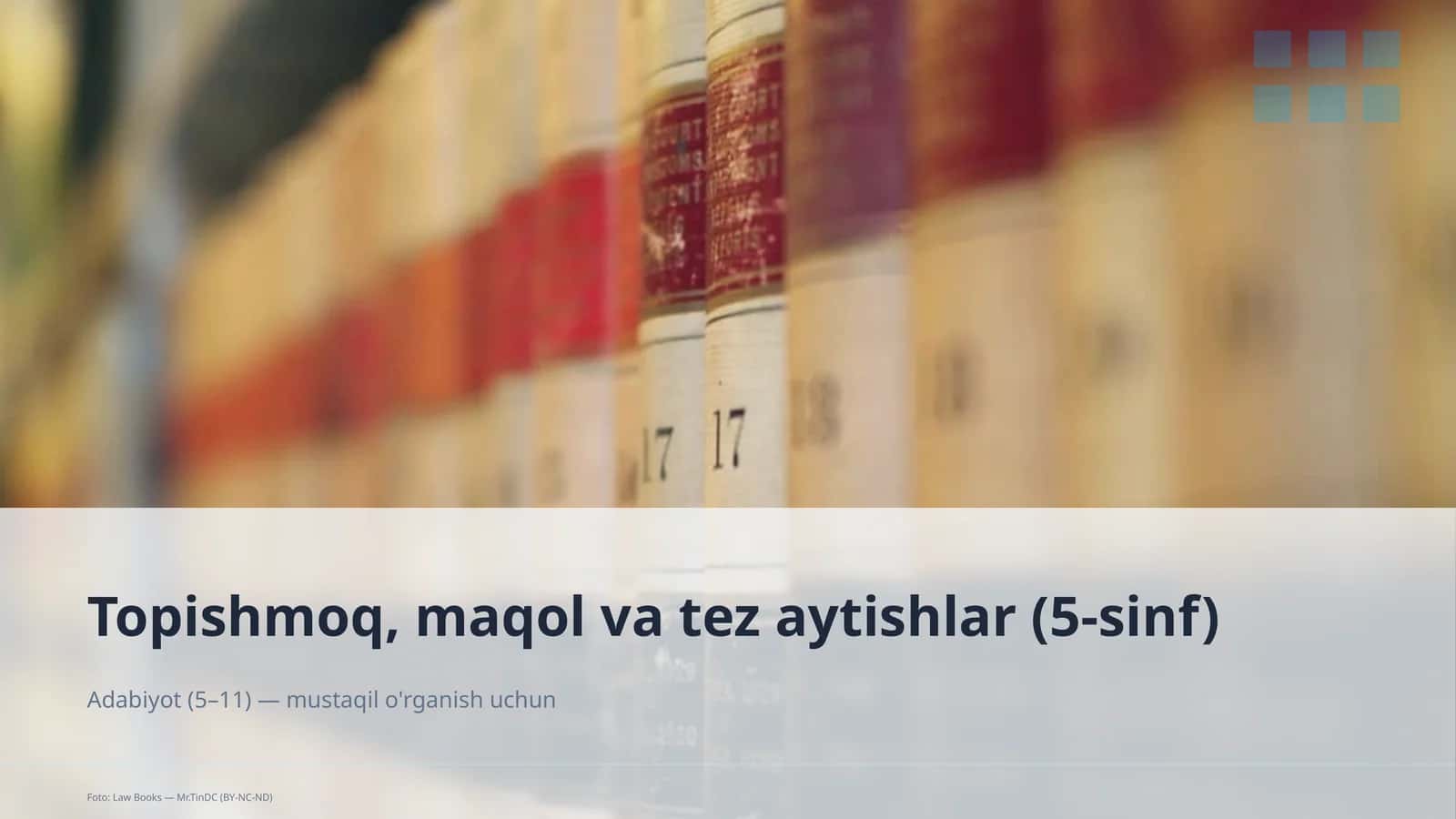 Topishmoq, maqol va tez aytishlar (5-sinf)