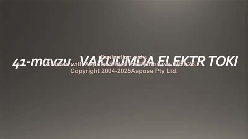 Vakuumda Elektr Toki