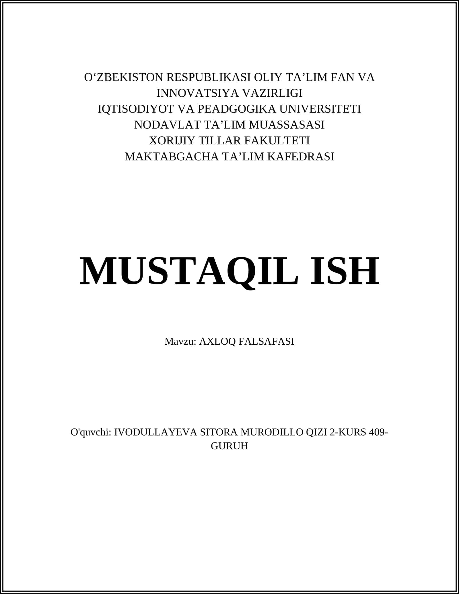 AXLOQ FALSAFASI