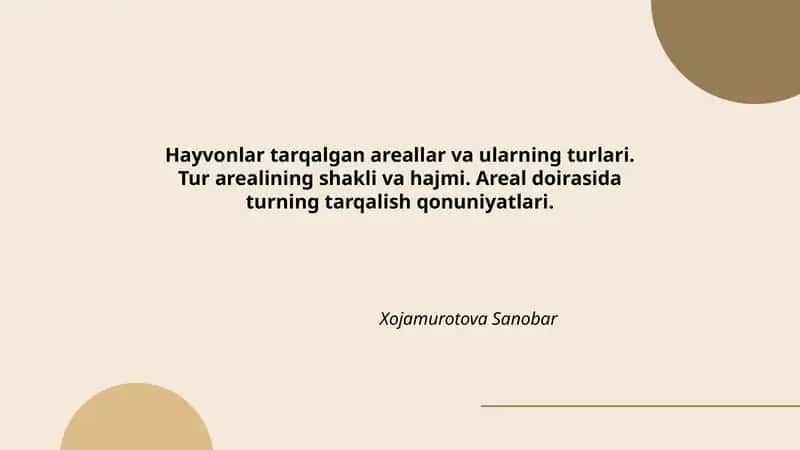 Tur arealining shakli va hajmi