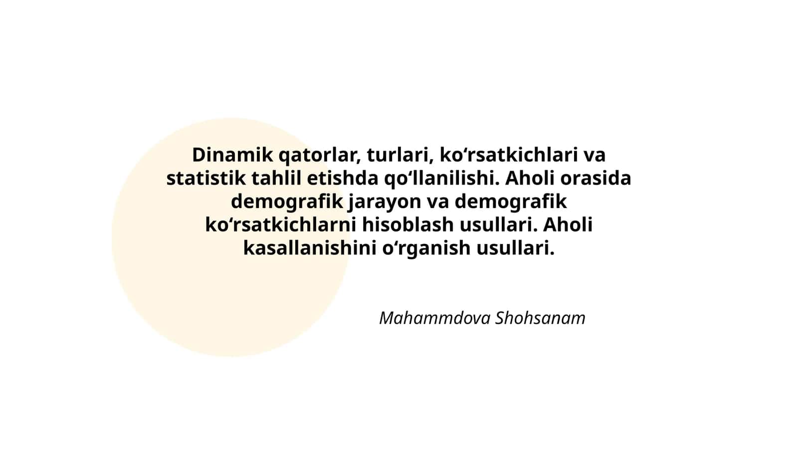 Dinamik qatorlar, turlari, ko‘rsatkichlari va statistik tahlil