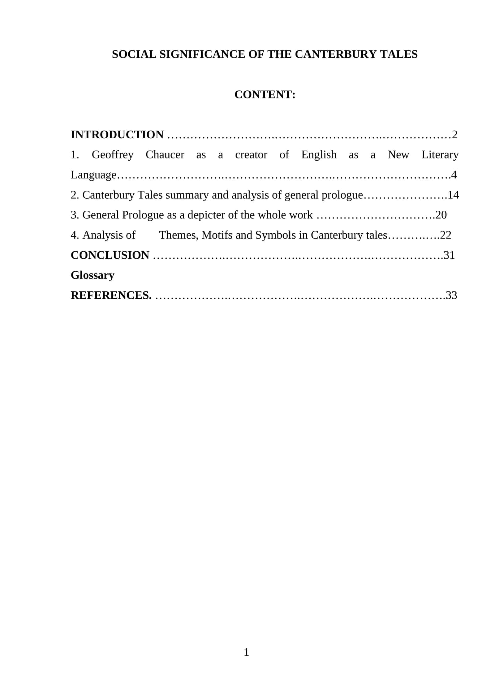 SOCIAL SIGNIFICANCE OF THE CANTERBURY TALES