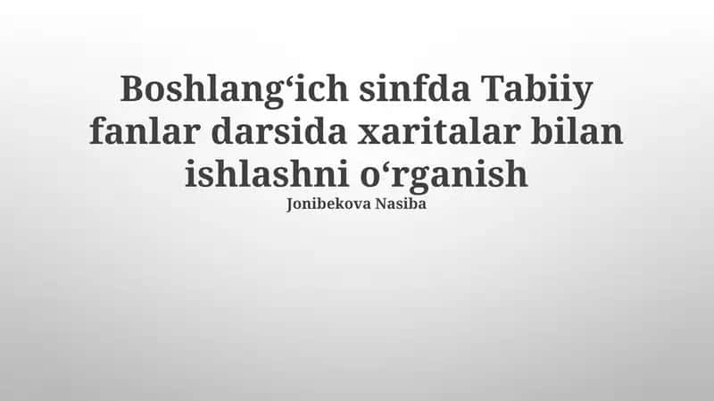 Xaritalar bilan ishlash