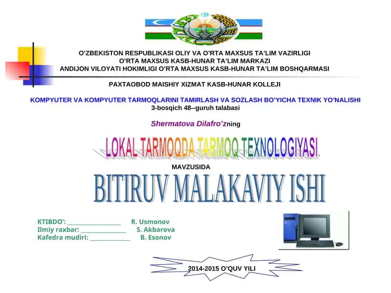 BITIRUV MALAKAVIY ISHI