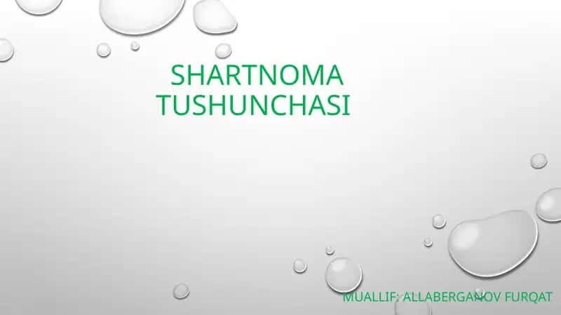 Shartnoma tushunchasi