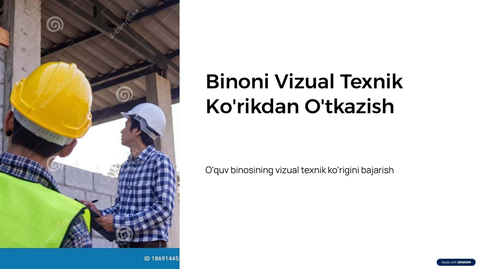 Binoni vizual texnik ko'rikdan o'tkazish.pptx