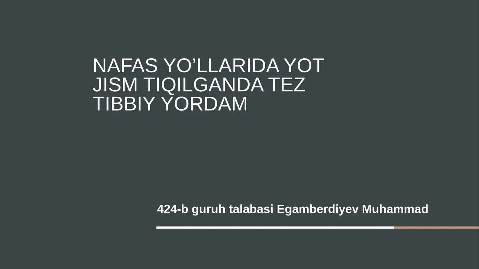 Nafas yo’llarida yot jism tiqilganda tez tibbiy yordam