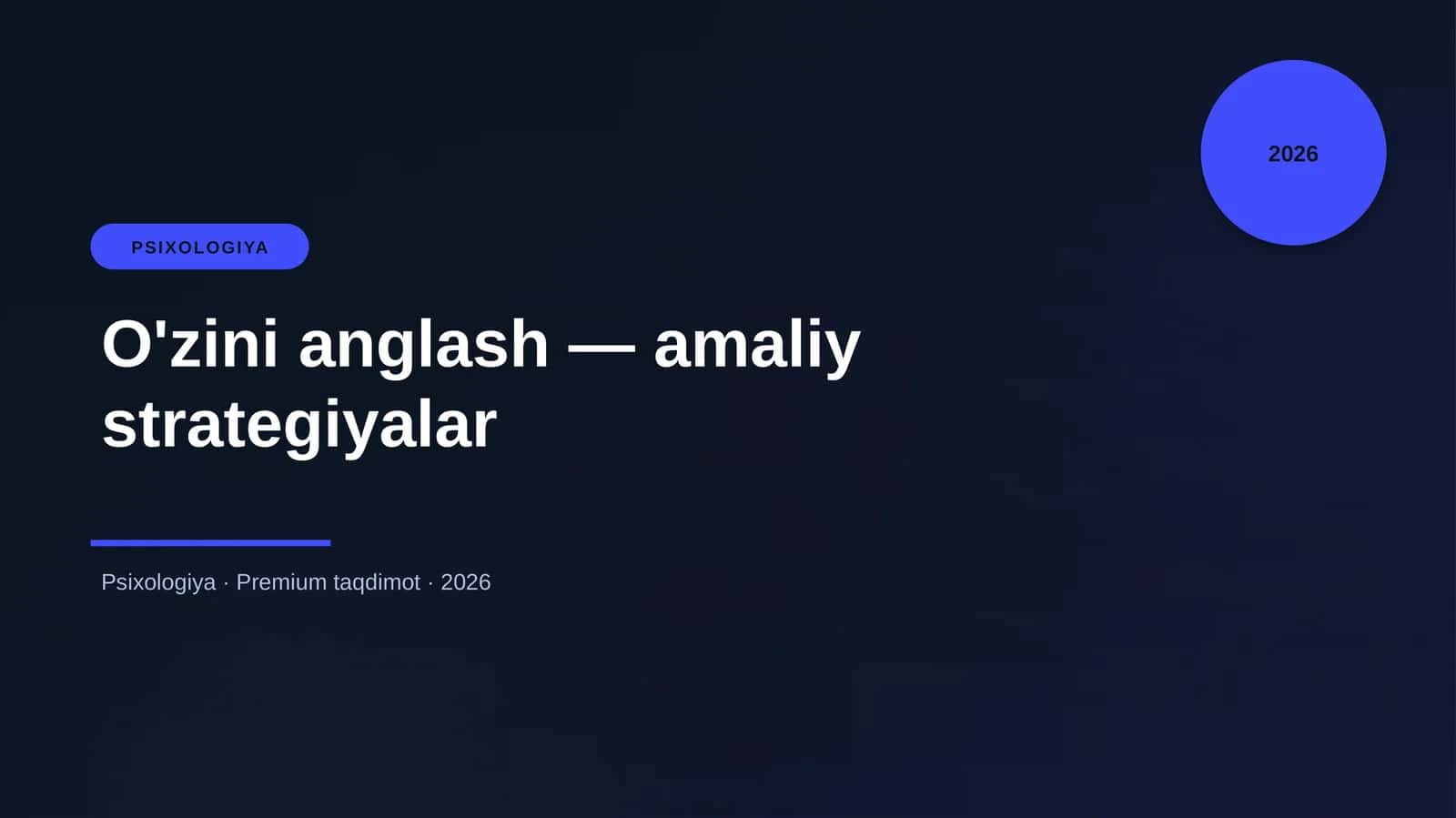 O'zini anglash — amaliy strategiyalar