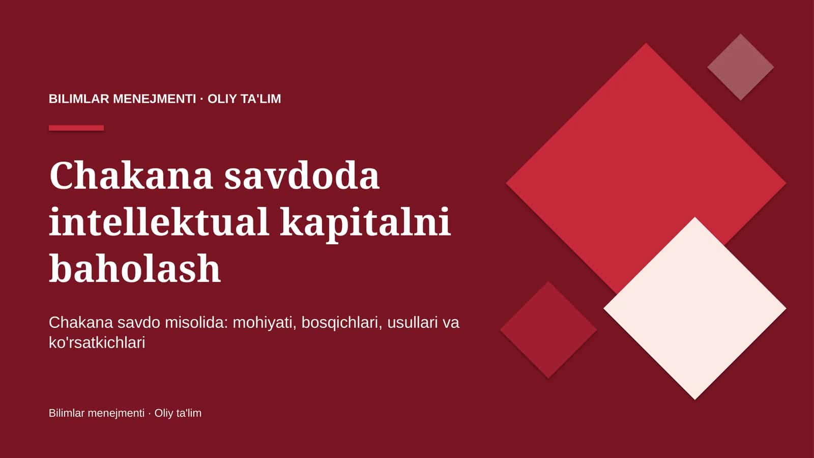 Chakana savdo misolida: mohiyati, bosqichlari, usullari va ko'rsatkichlari