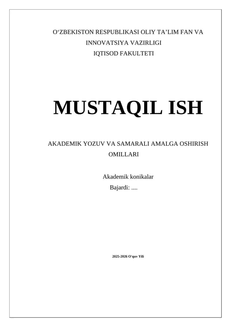 Akademik Yozuv va Samarali Amalga Oshirish Omillari