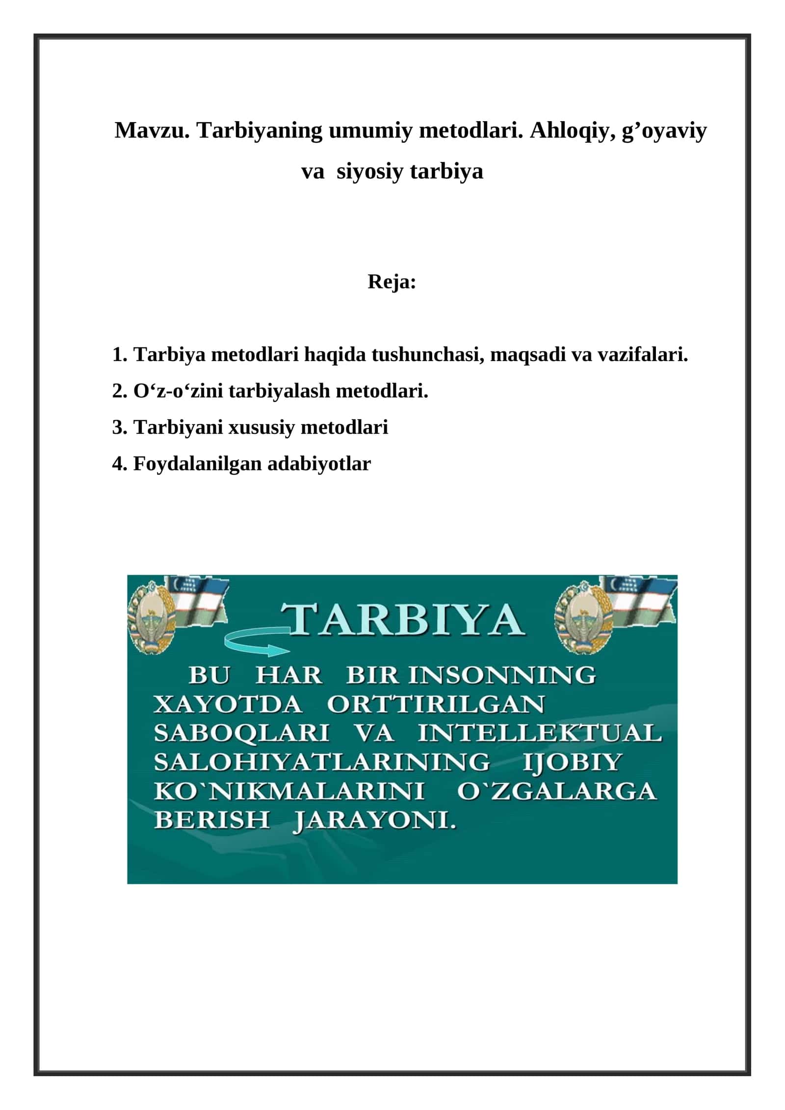 Tarbiya metodlari