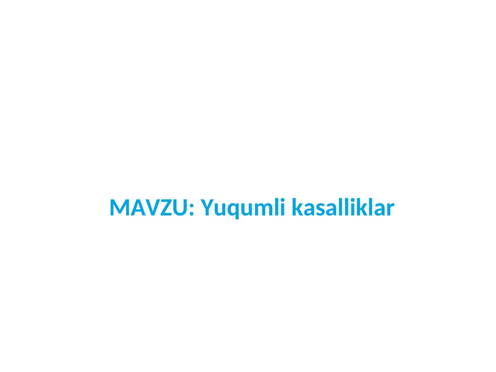 Yuqumli kasalliklar