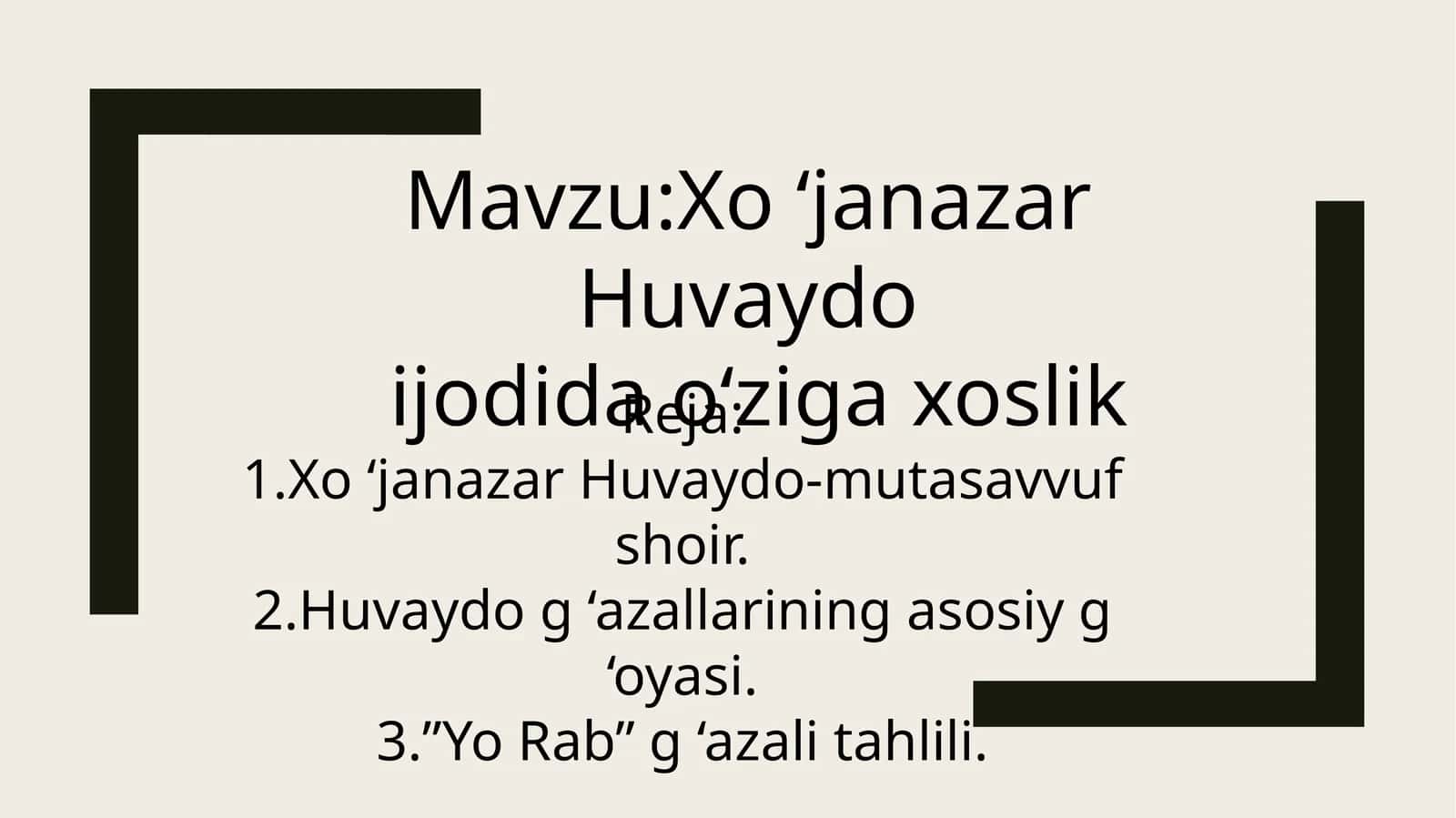 Xo'janazar Huvaydo