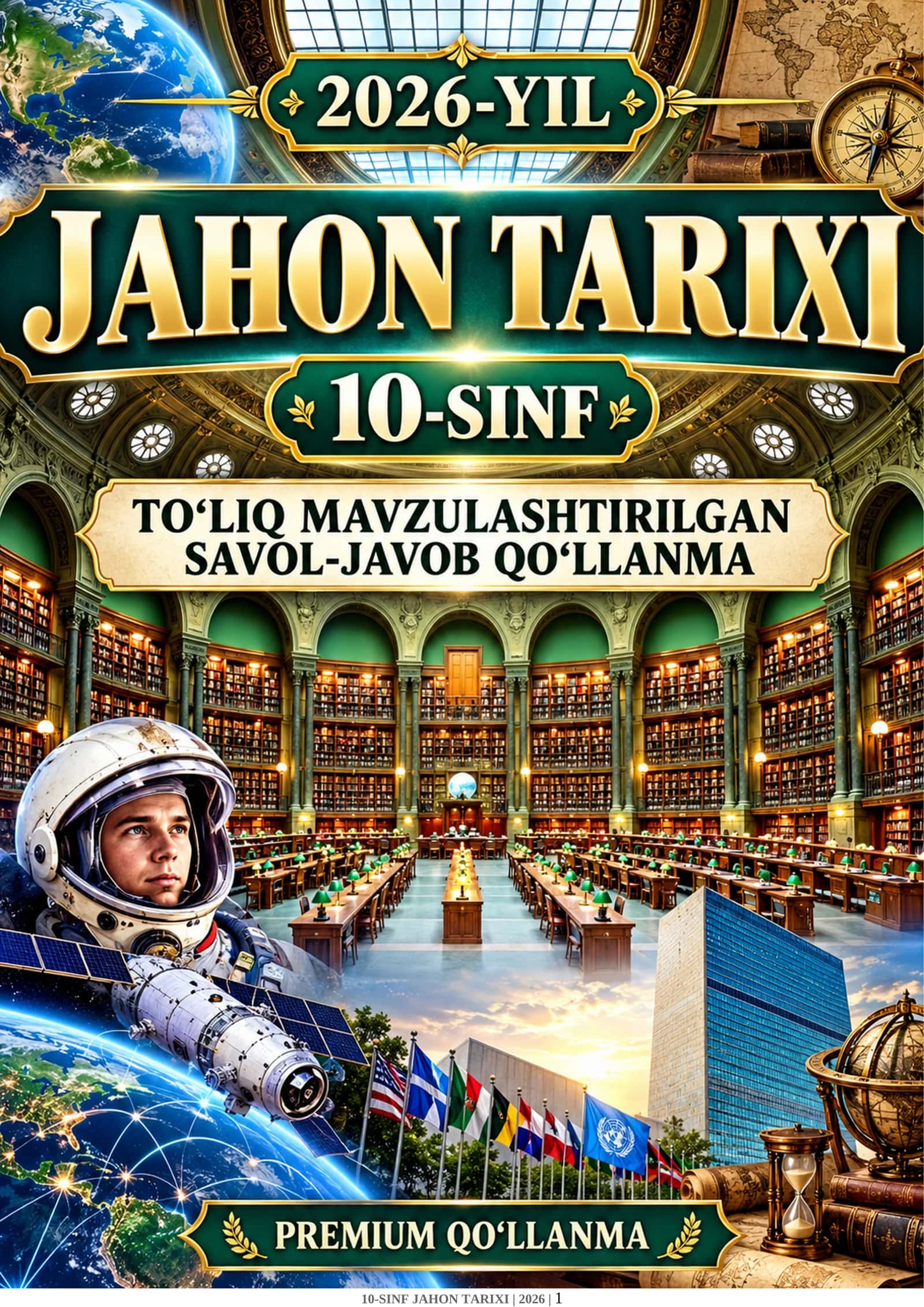 📚 10-SINF JAHON TARIXI | 1286 TA MAVZULASHTIRILGAN SAVOL-JAVOB | 150 BETLIK PREMIUM QO‘LLANMA | 2026