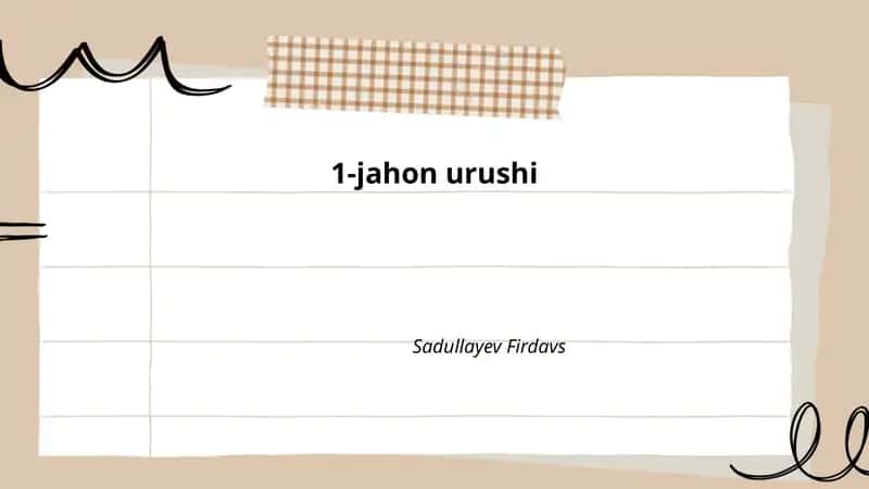 1-jahon urushi