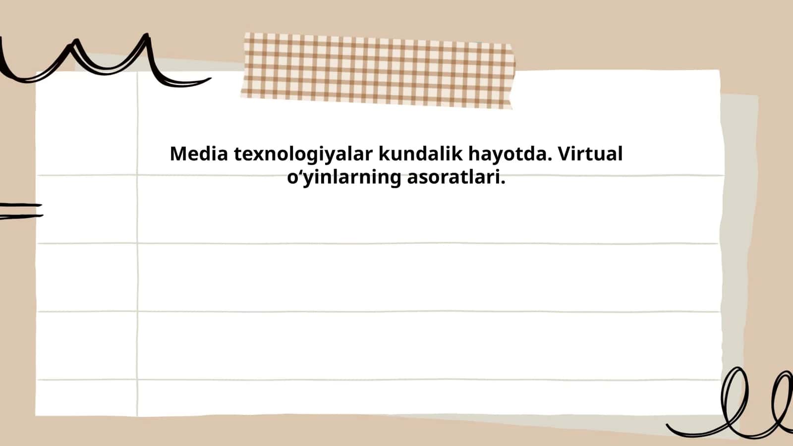 Media texnologiyalar kundalik hayotda. Virtual oʻyinlarning asoratlari
