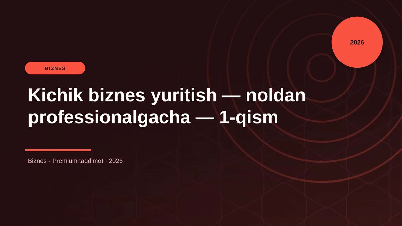 Kichik biznes yuritish — noldan professionalgacha — 1-qism