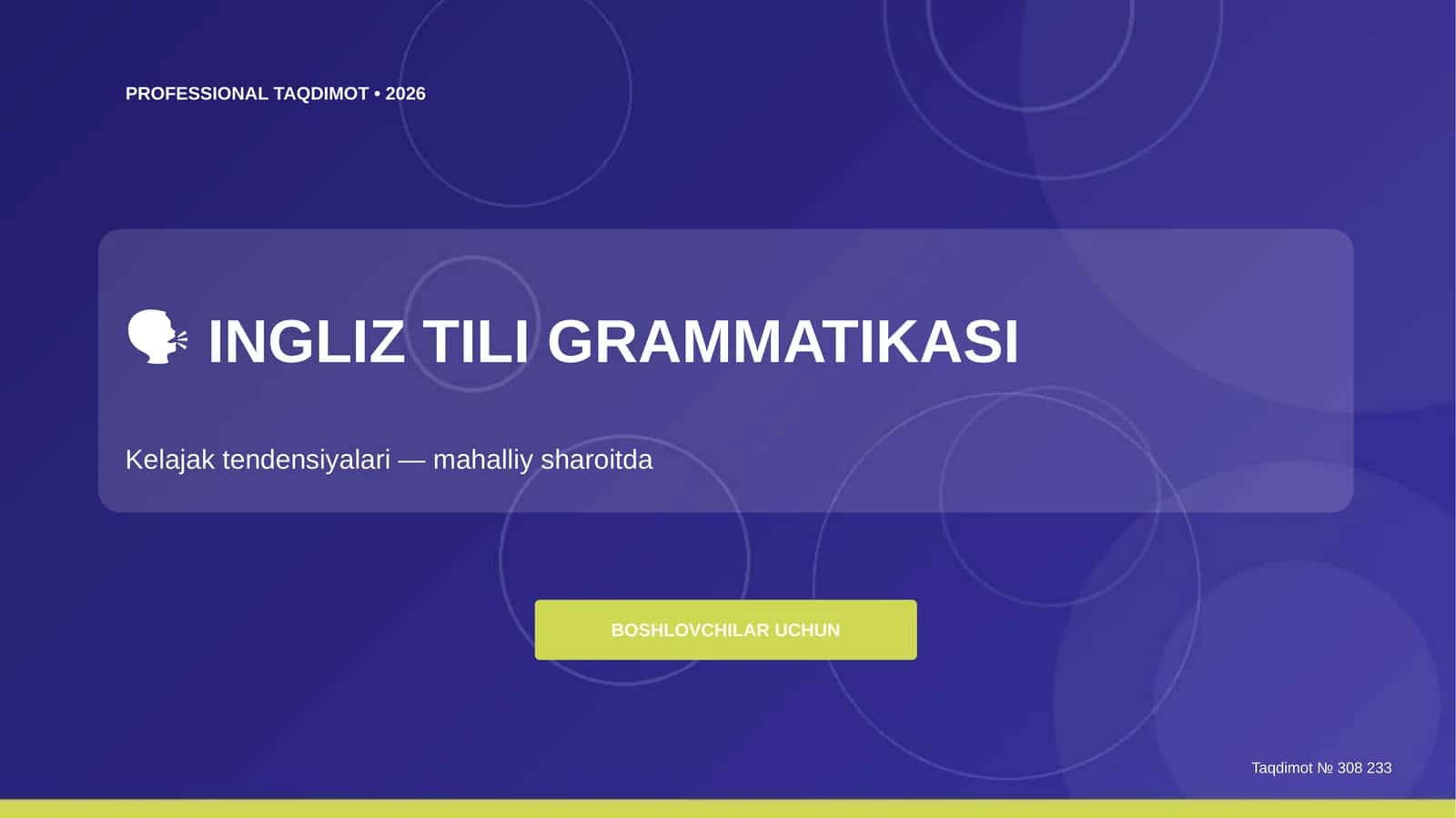 INGLIZ TILI GRAMMATIKASI