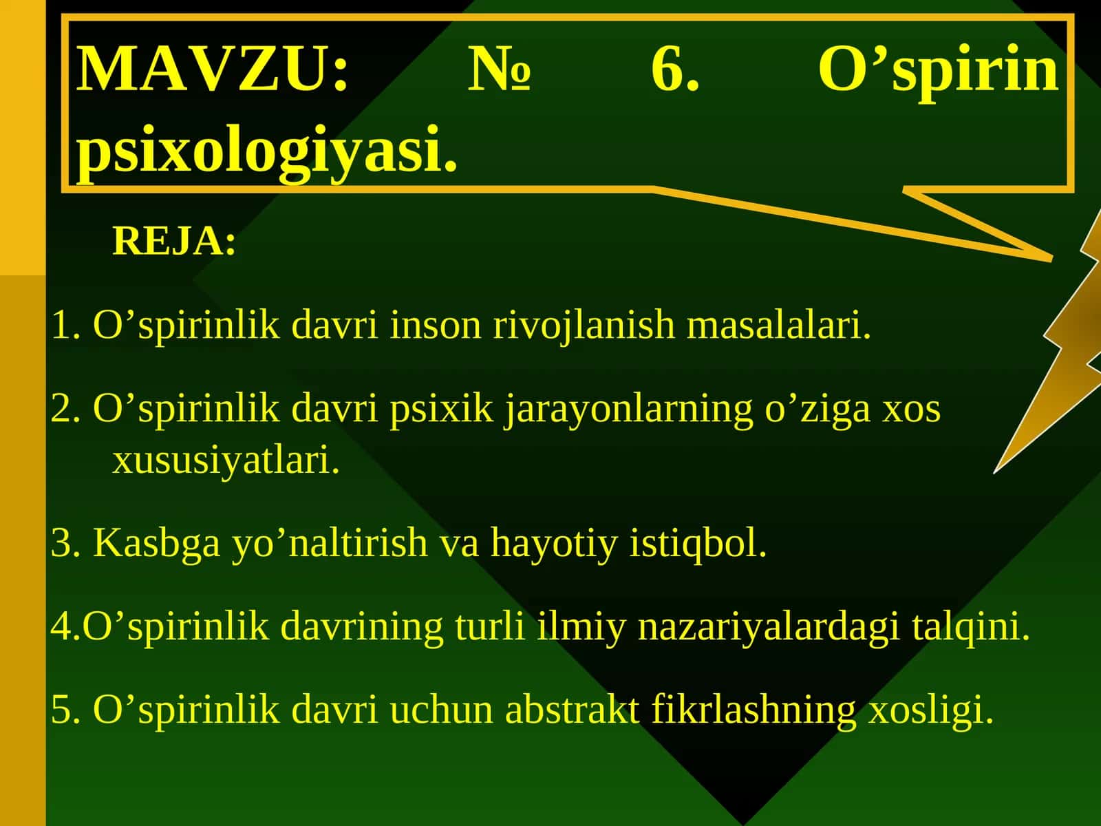 O’spirin psixologiyasi
