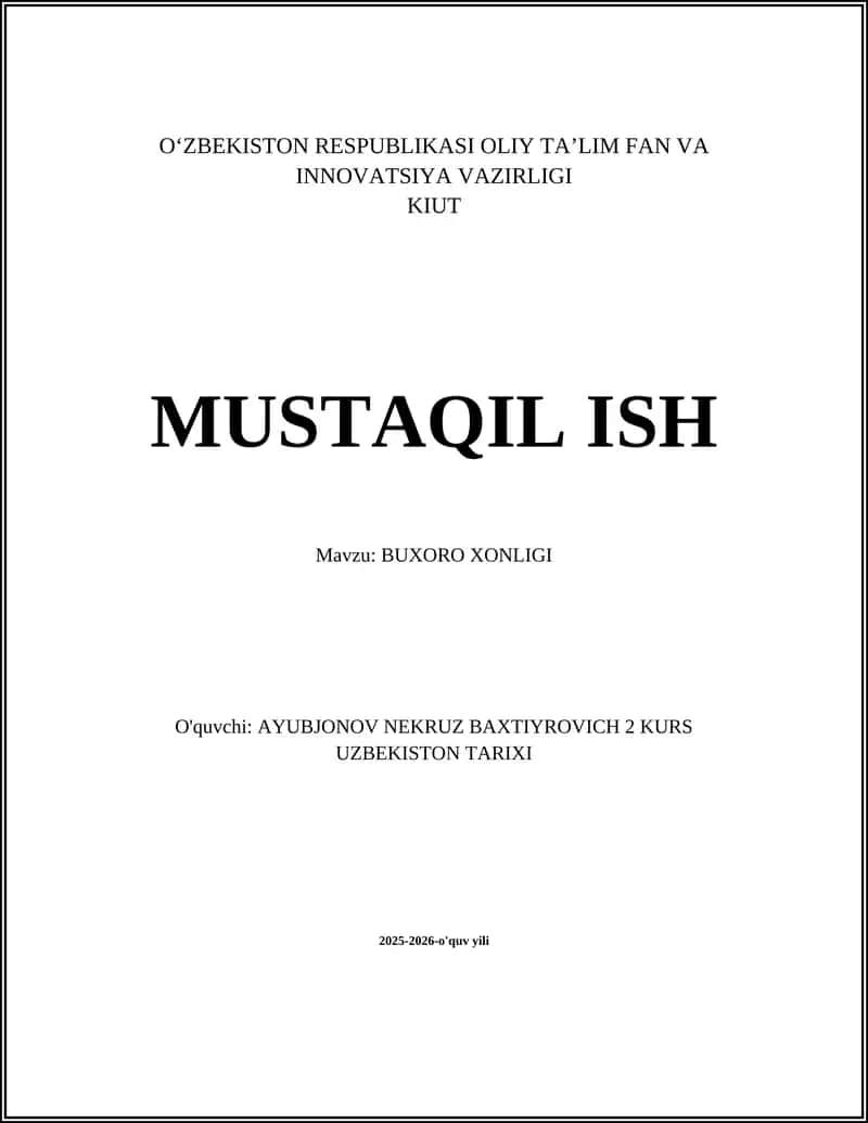 BUXORO XONLIGI