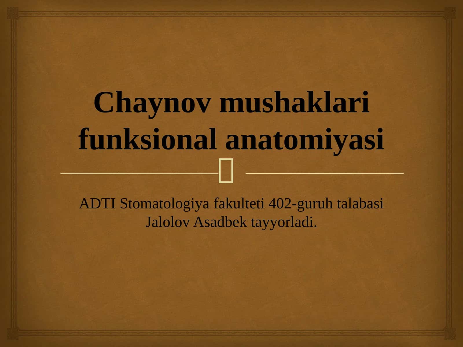 Chaynov mushaklari funksional anatomiyasi