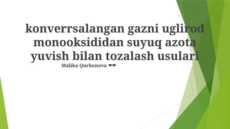 Suyuq azotli tozalash usuli