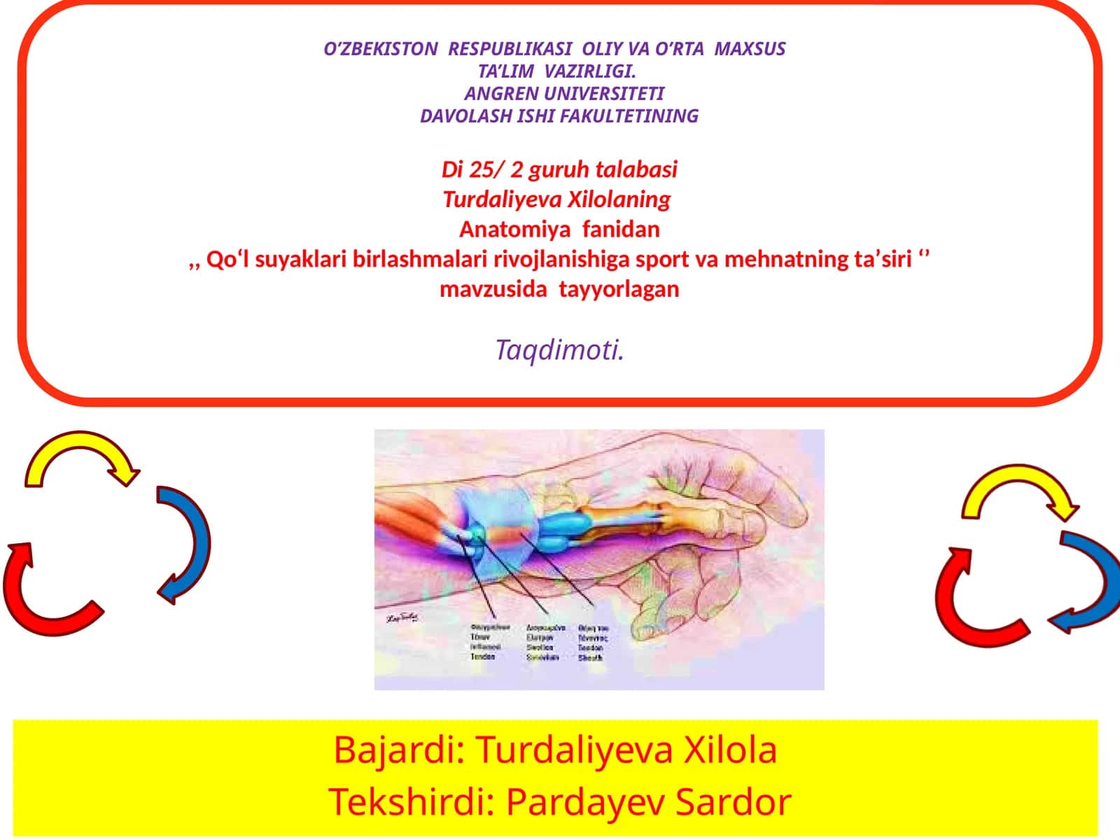 Davolash Ishi TurdaliyevaXilola