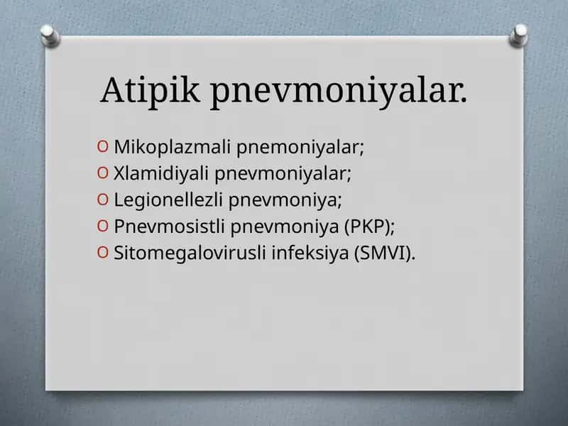 Atipik Pnevmoniyalar