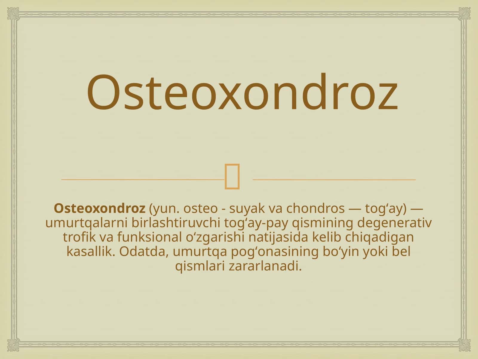 Osteoxondroz
